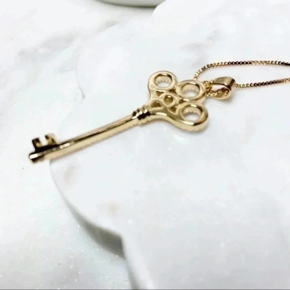 Key Necklace | CZ Necklace | 21st Birthday Gift | 18k Good Plated - Picture 3 of 7
